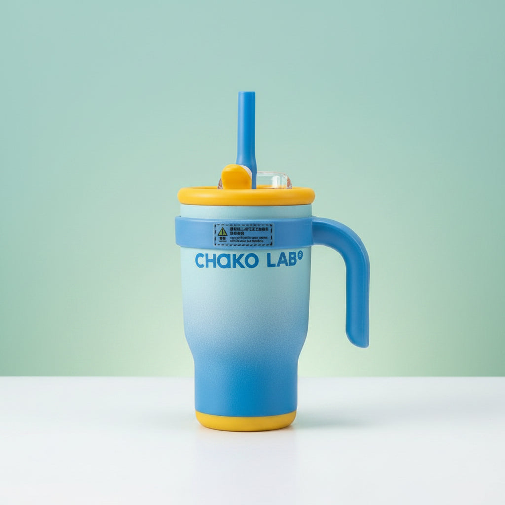 Chako Lab Insulated Stainless Steel Tumbler With Handle And Straw