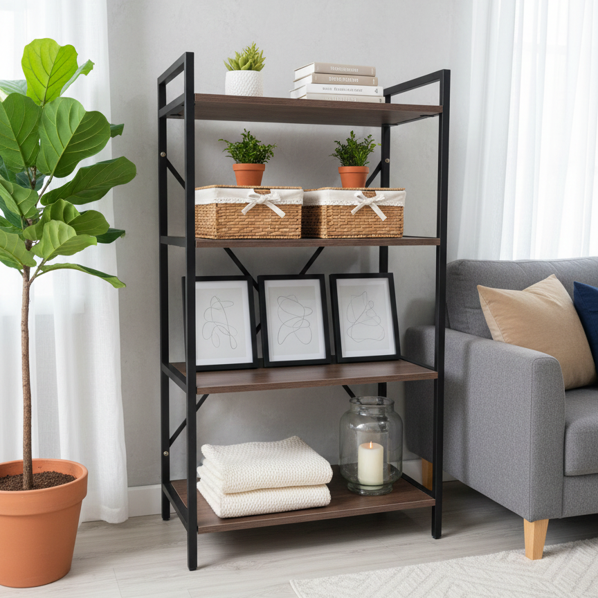 4 Tier Rolling Storage Rack With Lockable Wheels