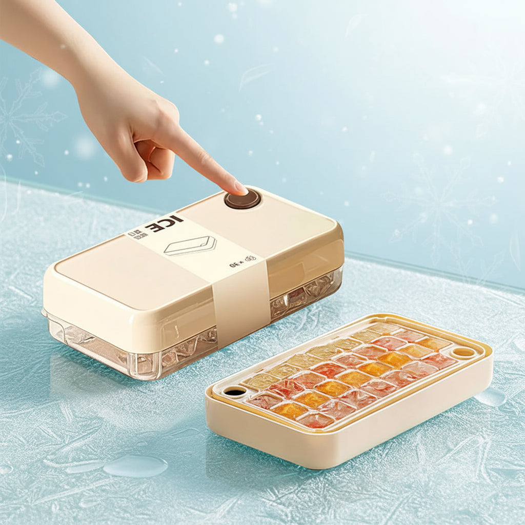 30-Grid Push-Release Ice Cube Tray & Storage Box
