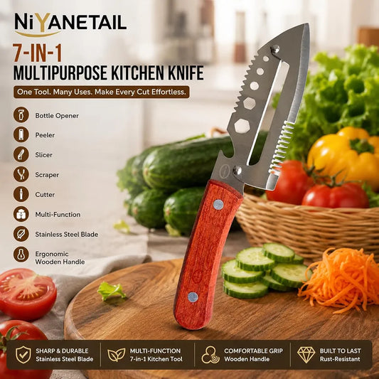7-in-1 Multipurpose Kitchen Knife | Stainless Steel