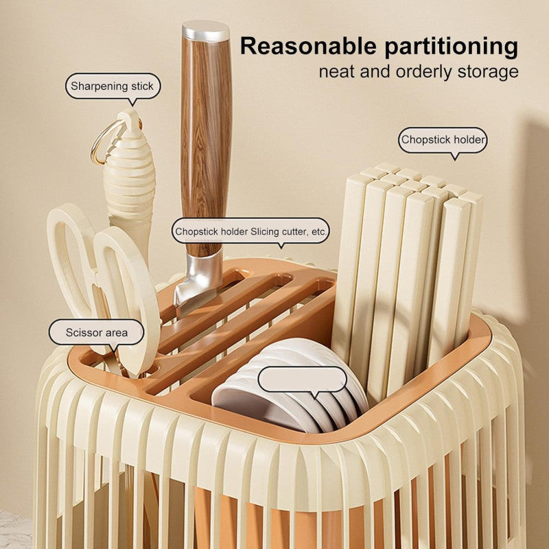 Multifunctional Drainage Kitchen Cutlery & Knife Storage Rack