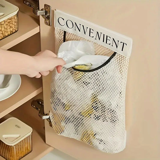 Large Capacity Mesh Storage Bag, Wall-Mounted Hanging Organizer