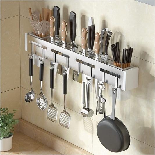 Heavy Quality Stainless Steel Wall Mounted Kitchen Storage Utensils Rack