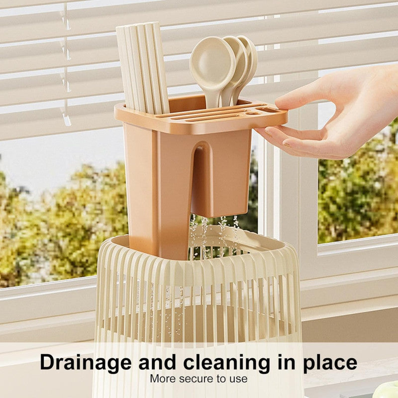 Kitchen Knife Rack Drainage Cutlery Holder & Utensil Organizer