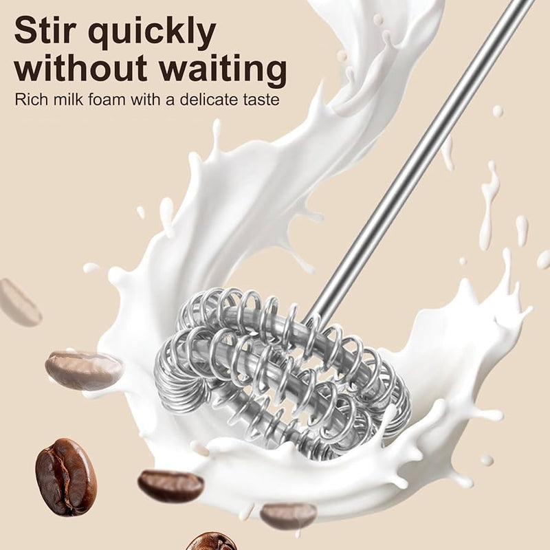 Rechargeable Electric Milk Frother Set With Glass Cup