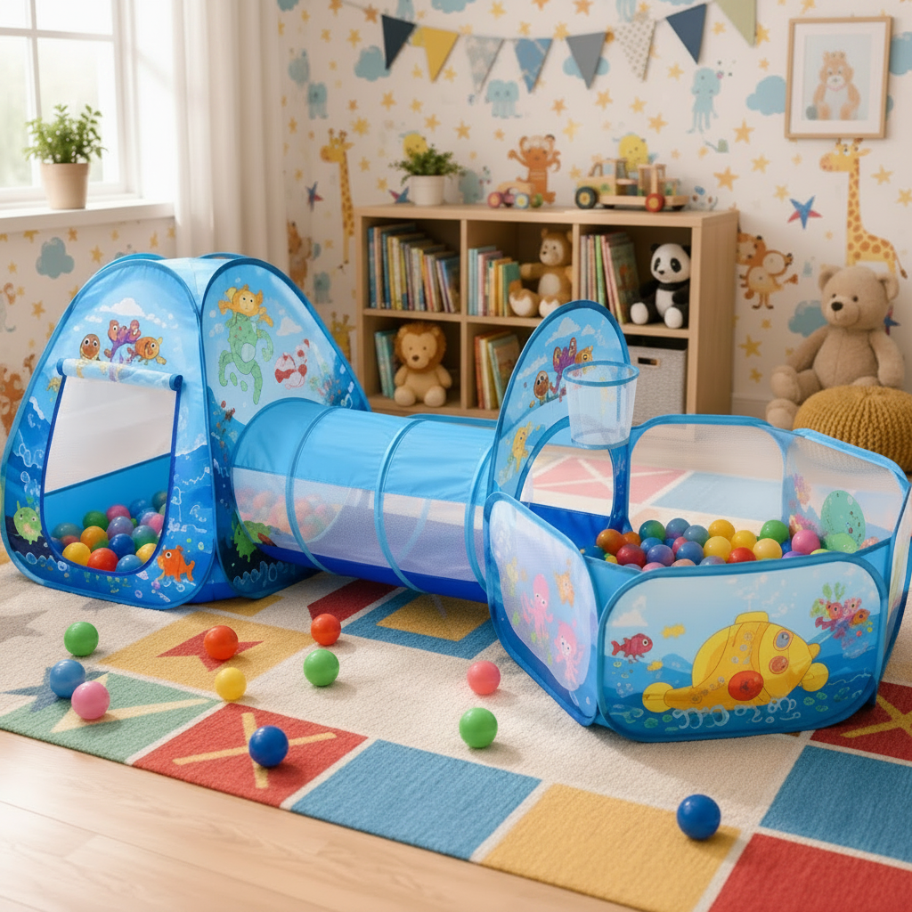 Babies Play Tent With Ball Pit & Tunnel