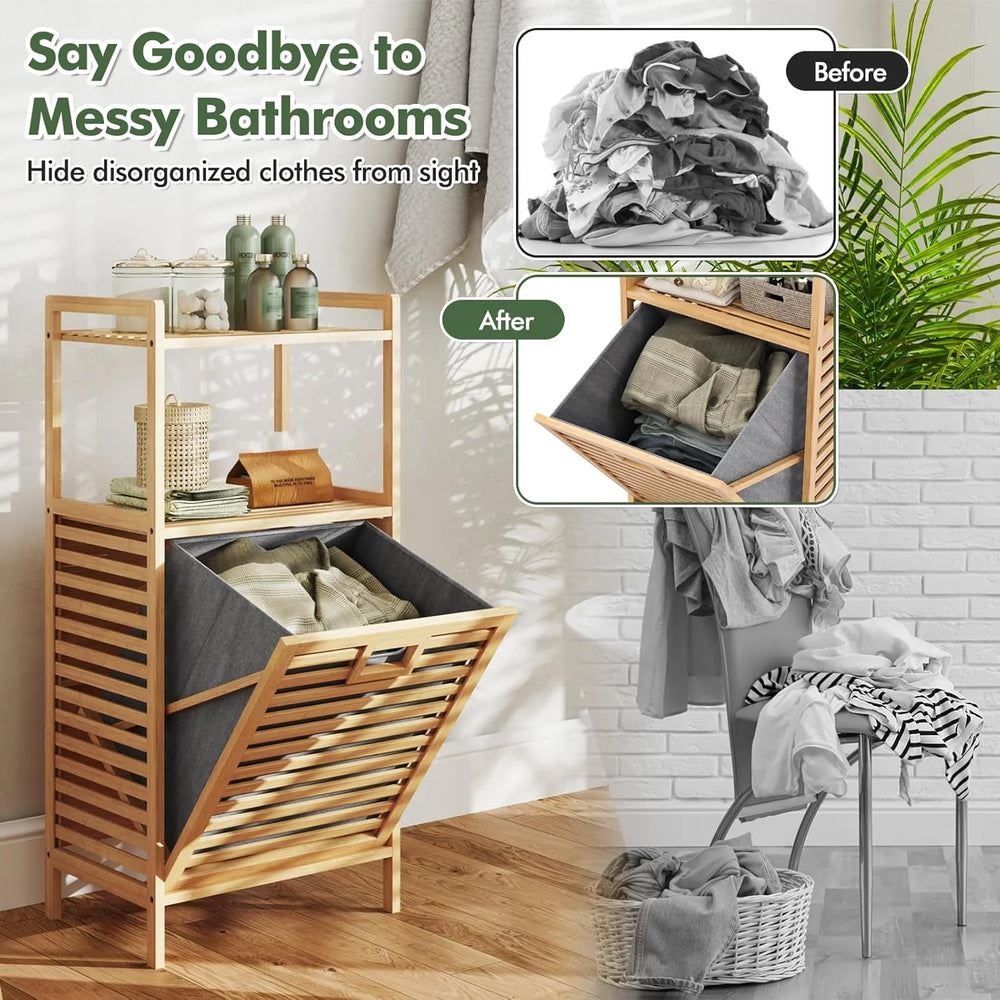 Bamboo Double Multipurpose Clothes Storage Organizer
