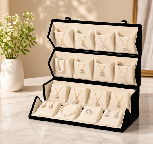 Portable Step Style Foldable Earrings Organizer Box