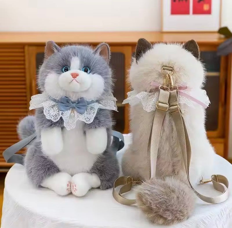 Kawaii Cute Cat Plush Stuffed Backpack