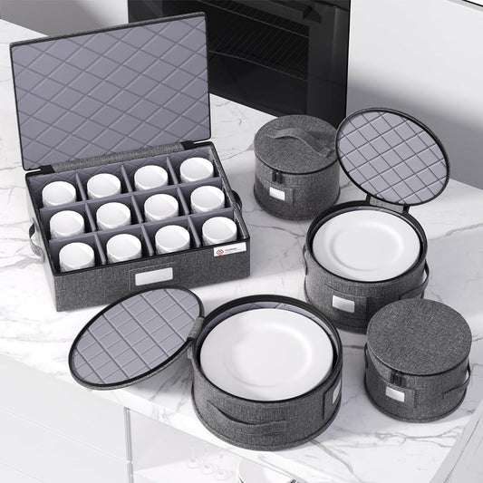 5Pcs Foldable Dinnerware Storage Organizer Set