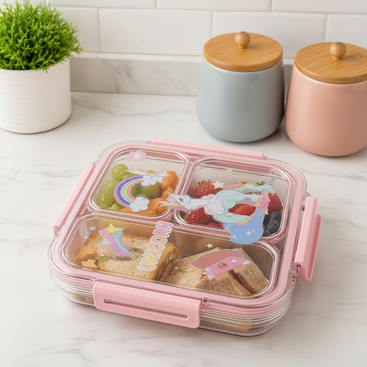 Airtight Unicorn 3 Compartments Lunch Box