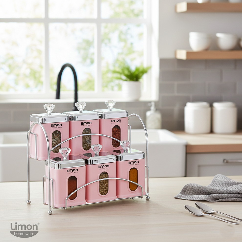Limon Airtight Spice Jar Set with Rack