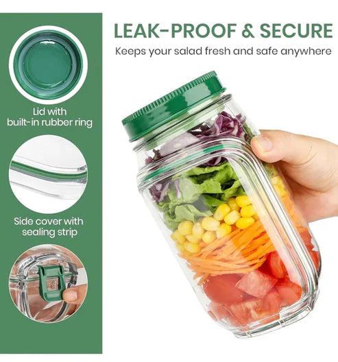Airtight Salad Jar With Sauce Pot