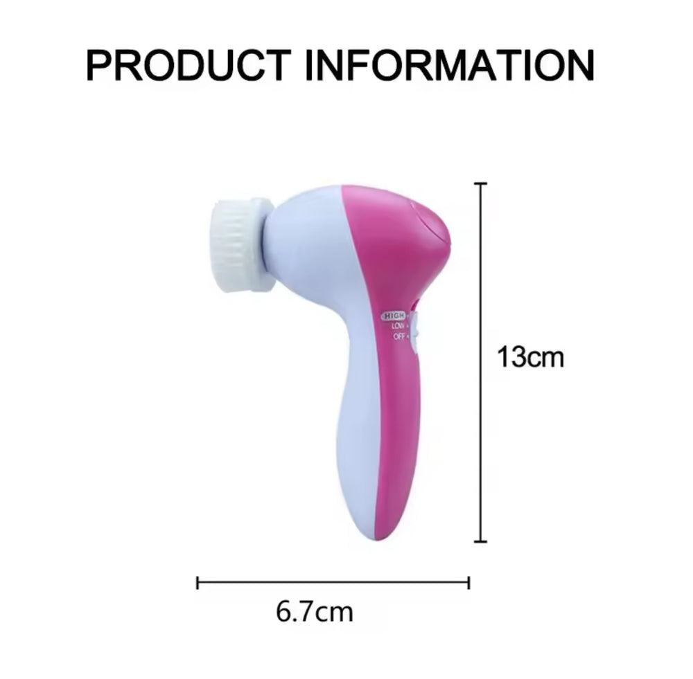 5 In 1 Multifunctional Face Cleansing Brush, Battery Powered Facial Cleaner