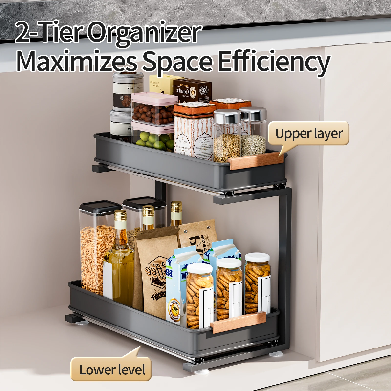 Multifunctional Metal Adjustable Kitchen Storage Rack