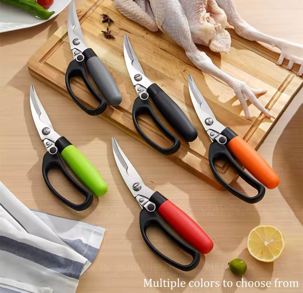 Effort Saving Spring Kitchen Shears, Multifunctional Meat Scissors