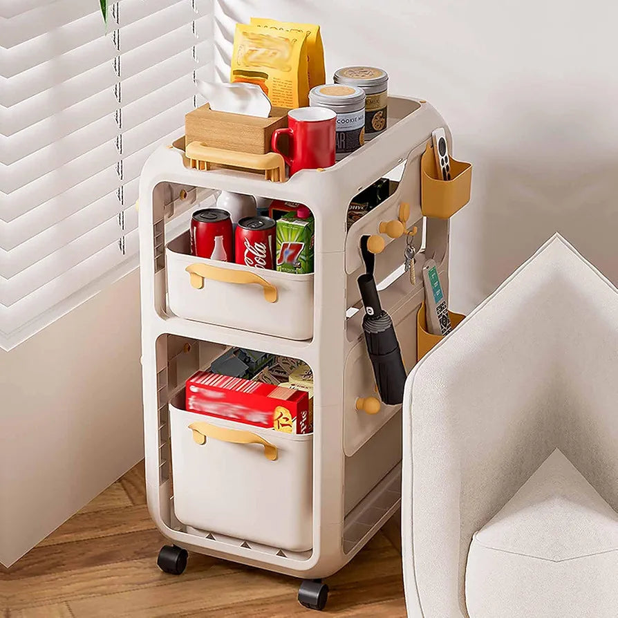 2 Layer Multipurpose Movable Storage Organizer Cart