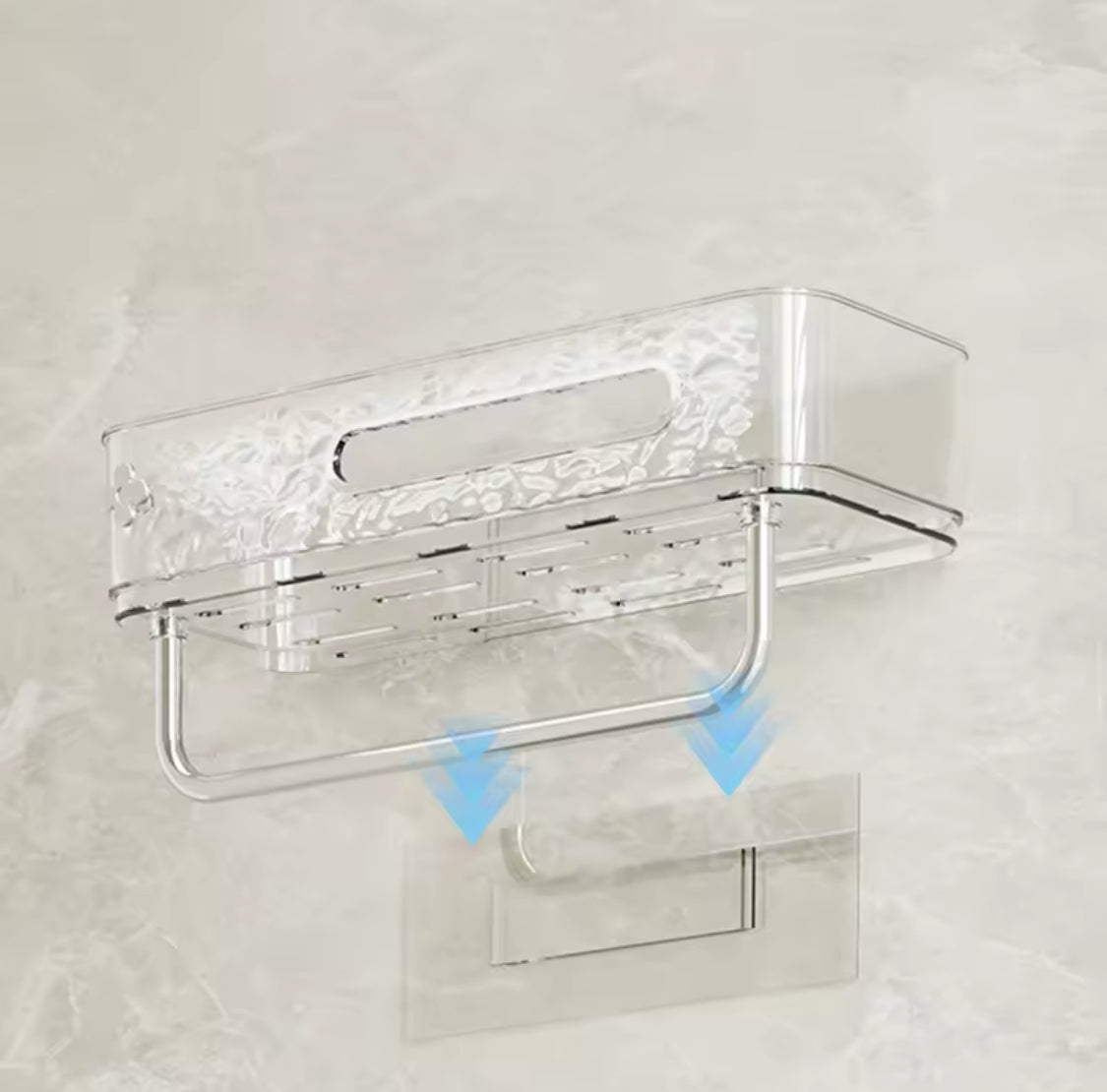 Self-Adhesive, Transparent Wall-Mounted Storage Rack