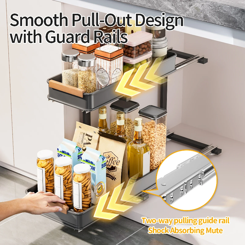 Multifunctional Metal Adjustable Kitchen Storage Rack