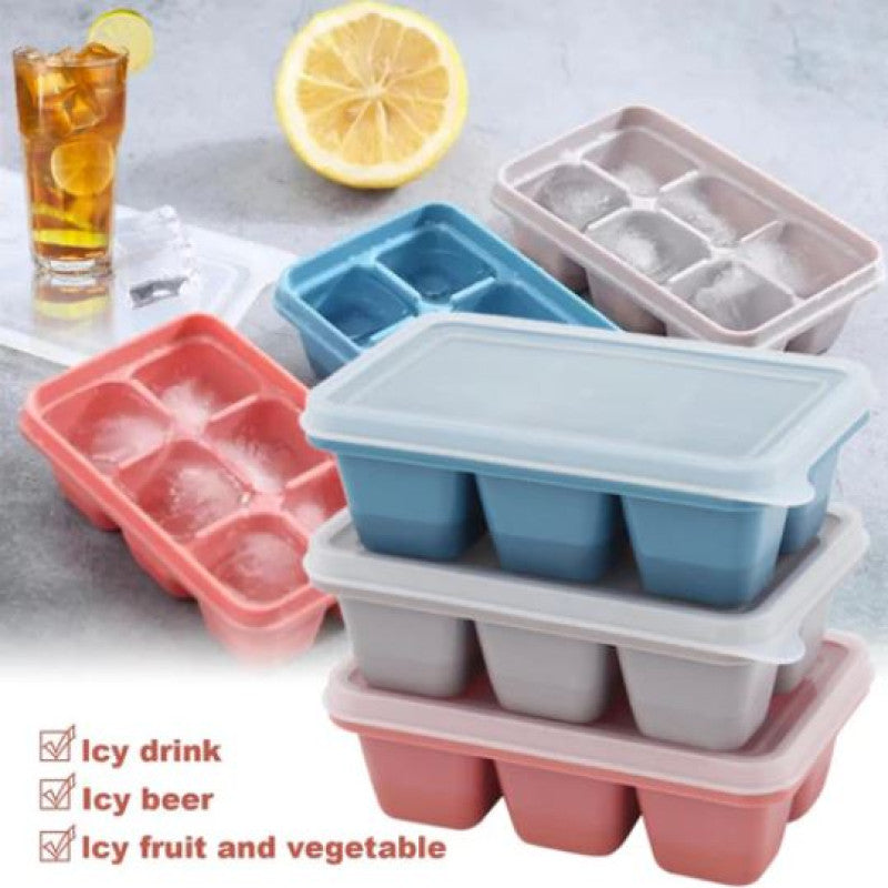 Mini Silicone Ice Cube Tray With Lid (Pack Of 2)