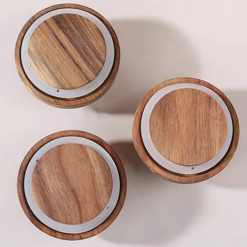 Glass Storage Jars With Airtight Wooden Lids