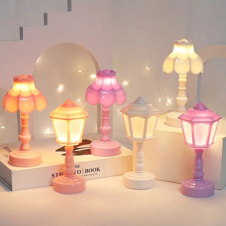 Pagoda Bud Button Battery LED Table Lamps
