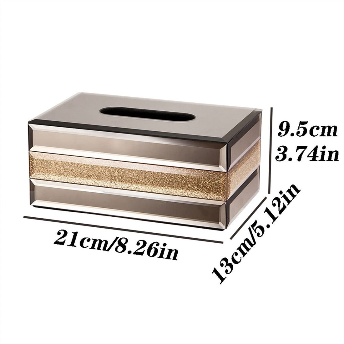 Elegant Crystal Diamond Mirror Glass Tissue Box