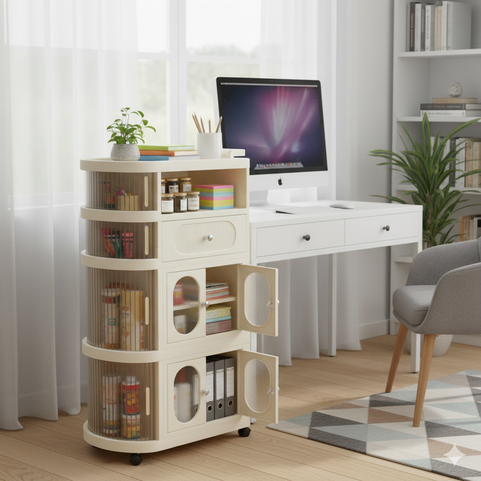 4 Tier Premium Quality Freestanding Storage Trolley Organizer With Wheels