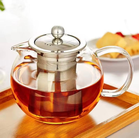 Stainless Steel Infuser Glass Tea Pot