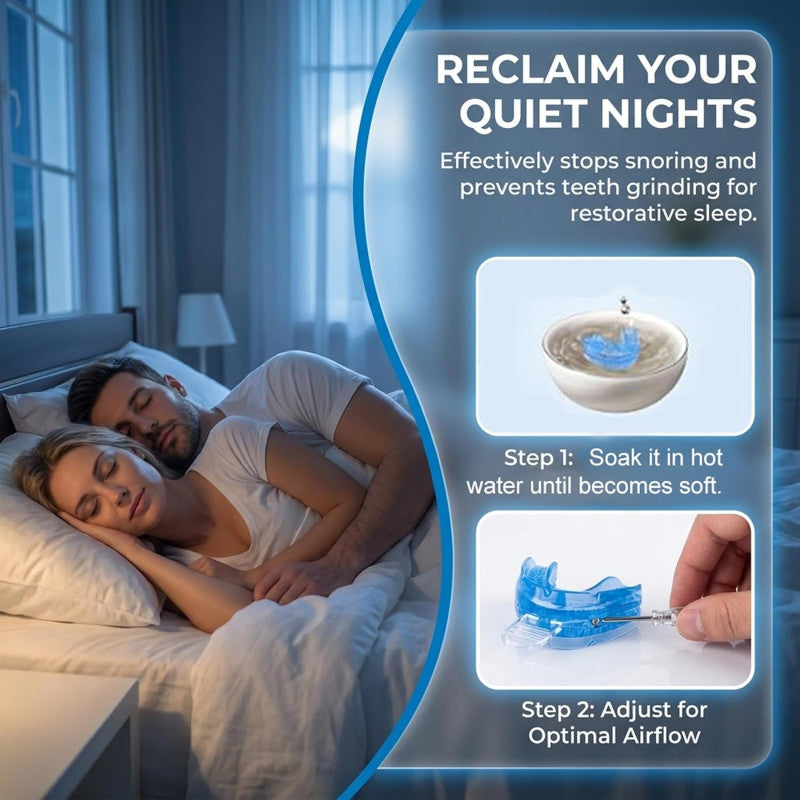 Anti-Snore Mouthpiece Screw Adjustable BPA Free With Anti bacterial Storage Case