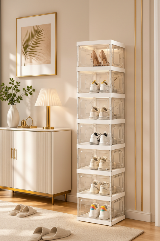 9 & 18 Compartments Transparent foldable Shoe Cabinet