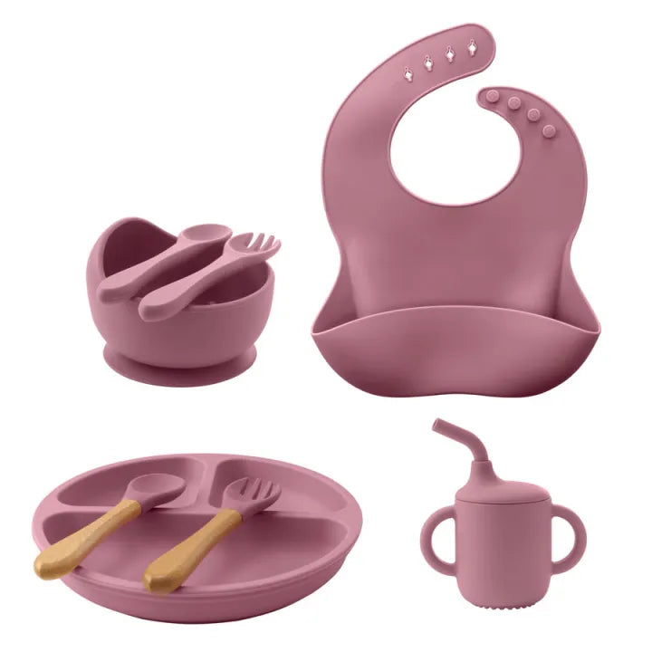 Silicone 8In1 Baby Tableware Feeding Set