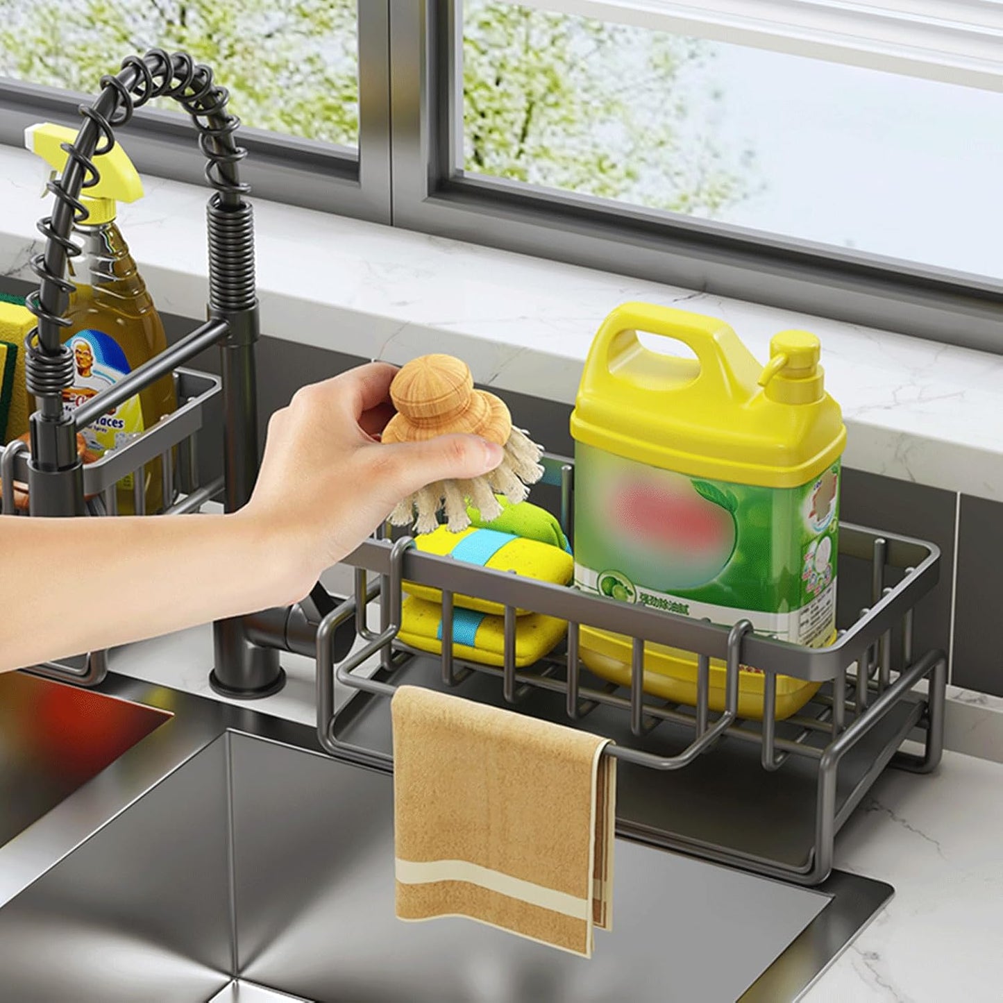 Multipurpose Kitchen Sink Iron Drainer Rack