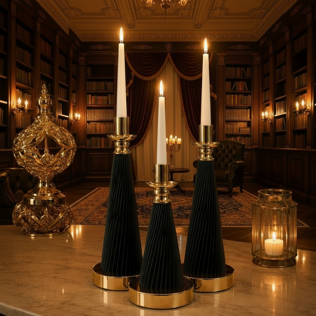 Luxury Fluted Decorative Candles (3Pcs Set)