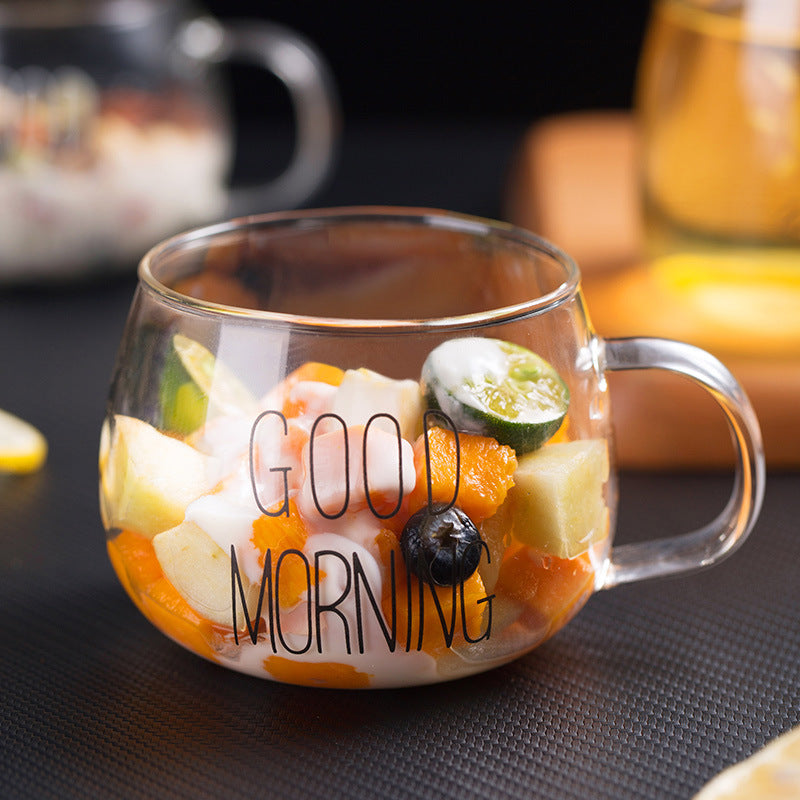 Transparent Good Morning Glass Mug