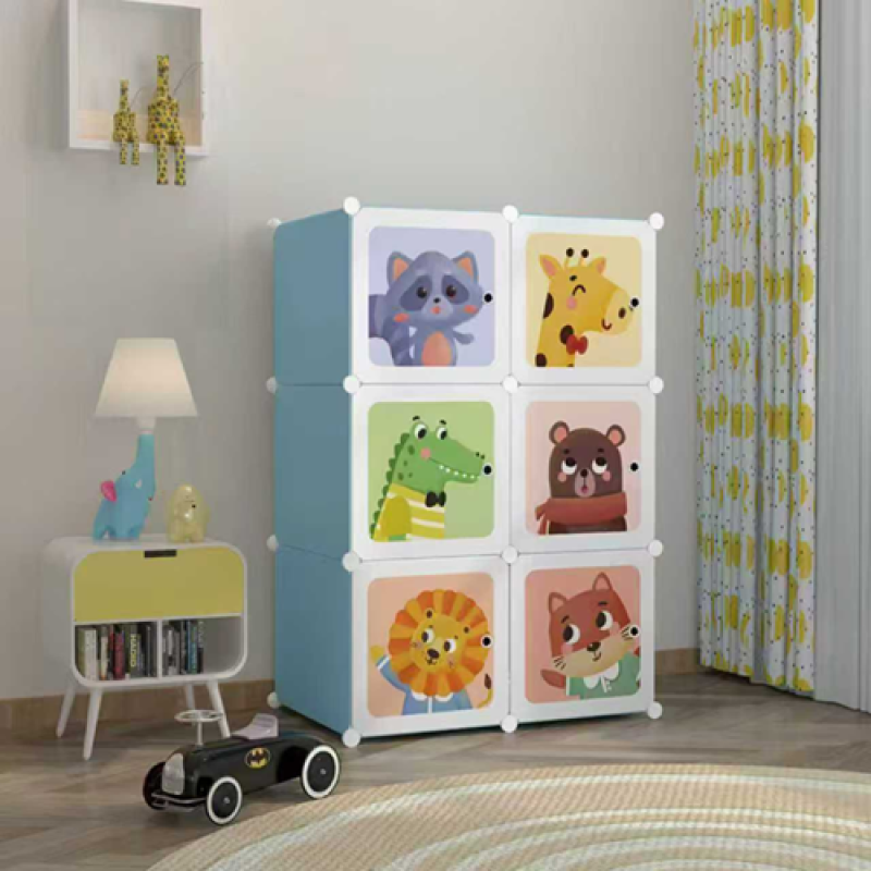 Multipurpose 6 Cubes Portable Wardrobe Cabinet, Clothes Storage Organizer