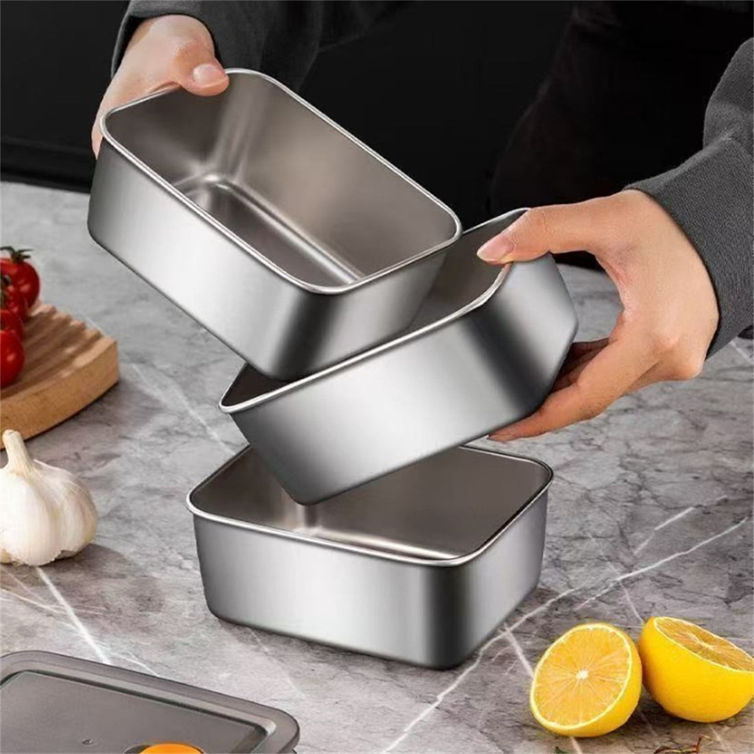 Stainless Steel Airtight Food Storage Container Set (Pack Of 4)