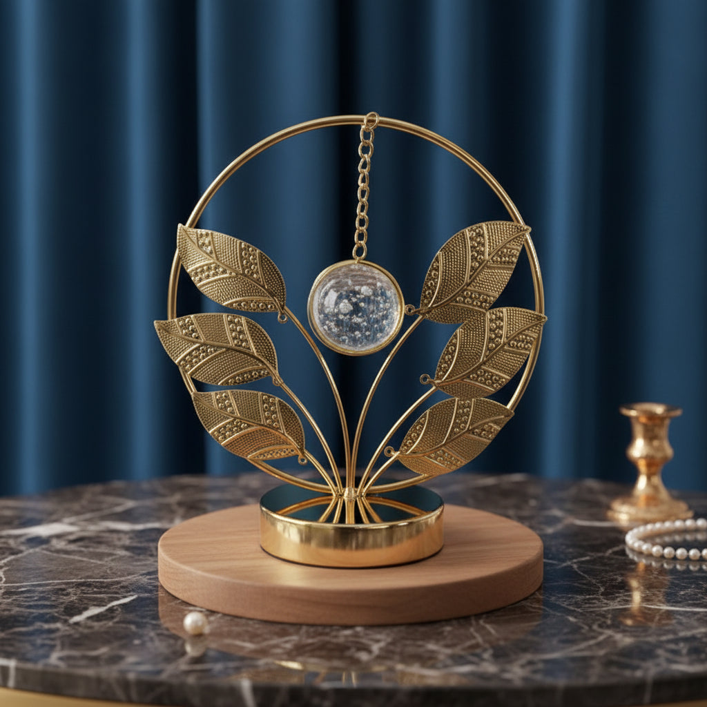 Modern Stylish Metal & crystal Ball Decorative Sculpture