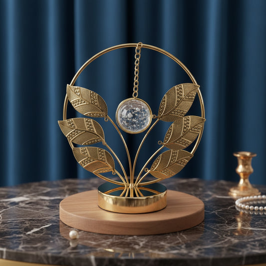 Modern Stylish Metal & crystal Ball Decorative Sculpture