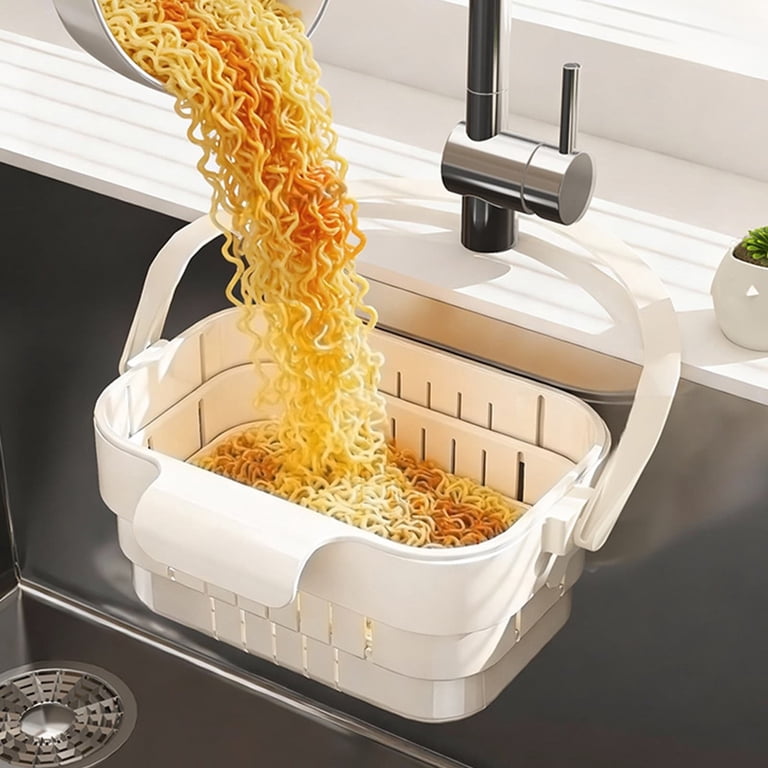 Adjustable Draining Expandable Sink Caddy Organizer with Foldable Handle
