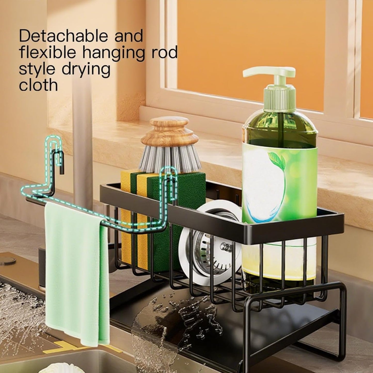 Multipurpose Kitchen Sink Iron Drainer Rack