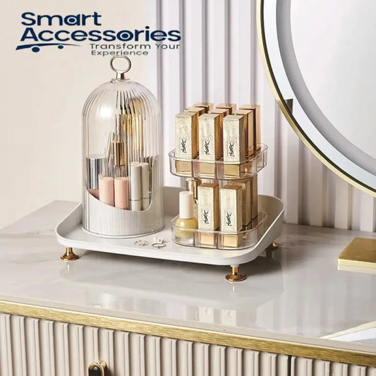 Rotating Cosmetic Brush And Lipstick Organizer