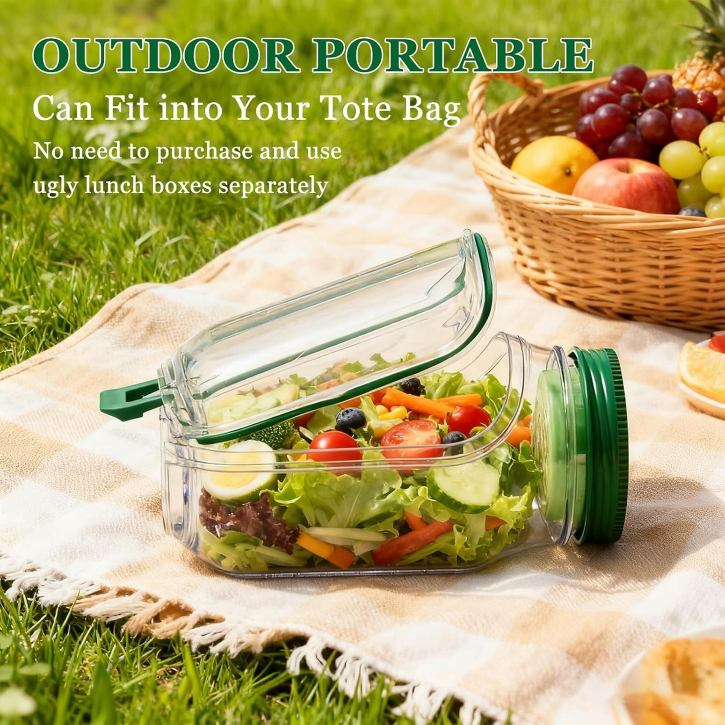 FreshPod Leakproof Salad & Meal Prep Jar with Dressing Container
