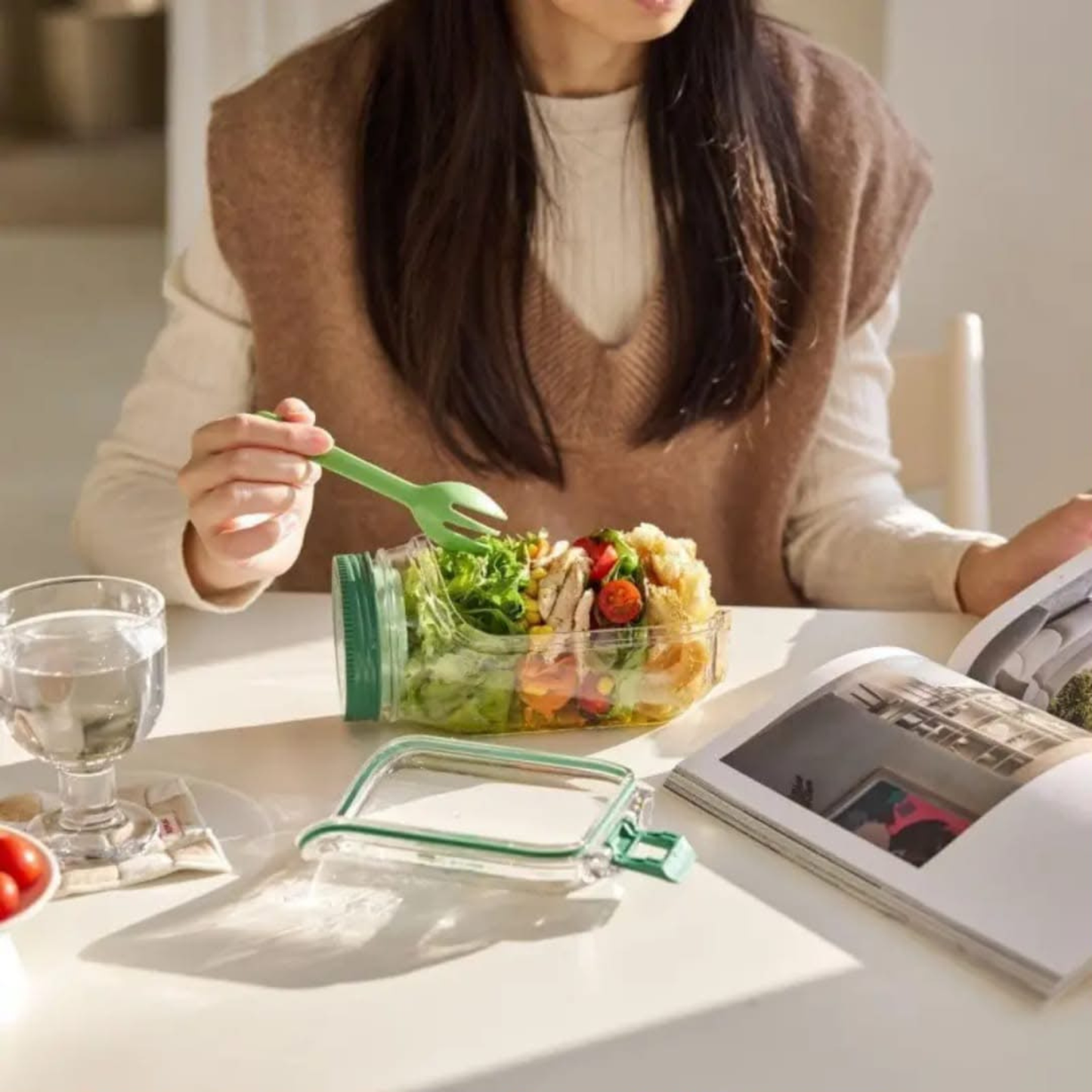FreshPod Leakproof Salad & Meal Prep Jar with Dressing Container