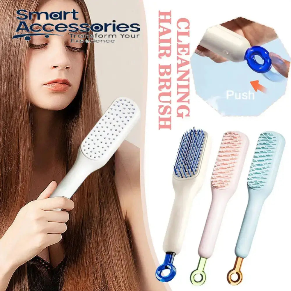 Self Cleaning Hair Brush One-Click Telescopic Comb