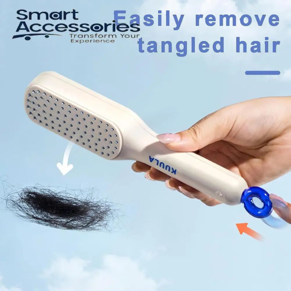 Self Cleaning Hair Brush One-Click Telescopic Comb