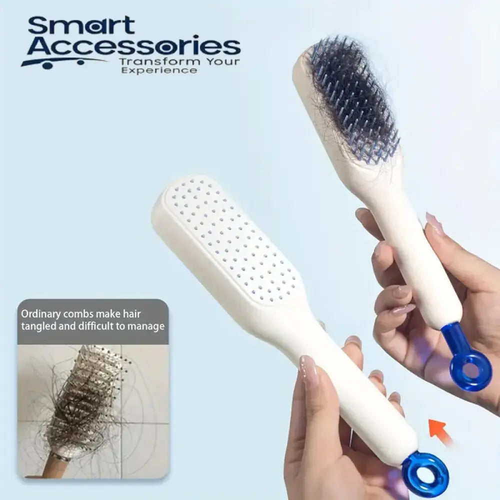 Self Cleaning Hair Brush One-Click Telescopic Comb