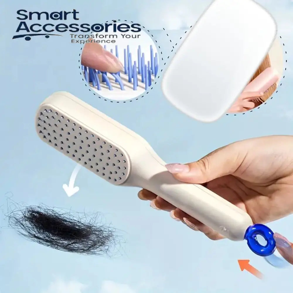 Self Cleaning Hair Brush One-Click Telescopic Comb