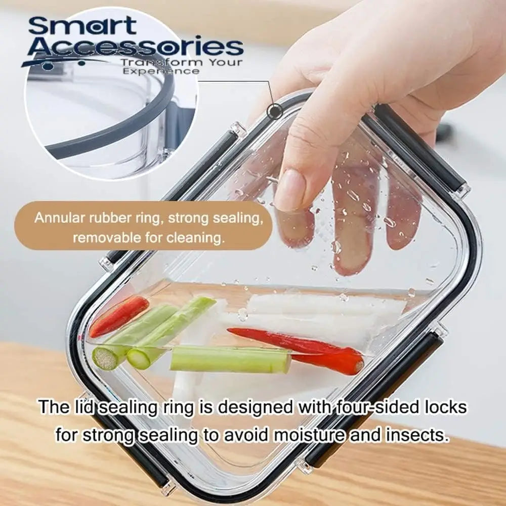 Set Of 3 Glass Food Container Refrigerator Meal Prep Containers