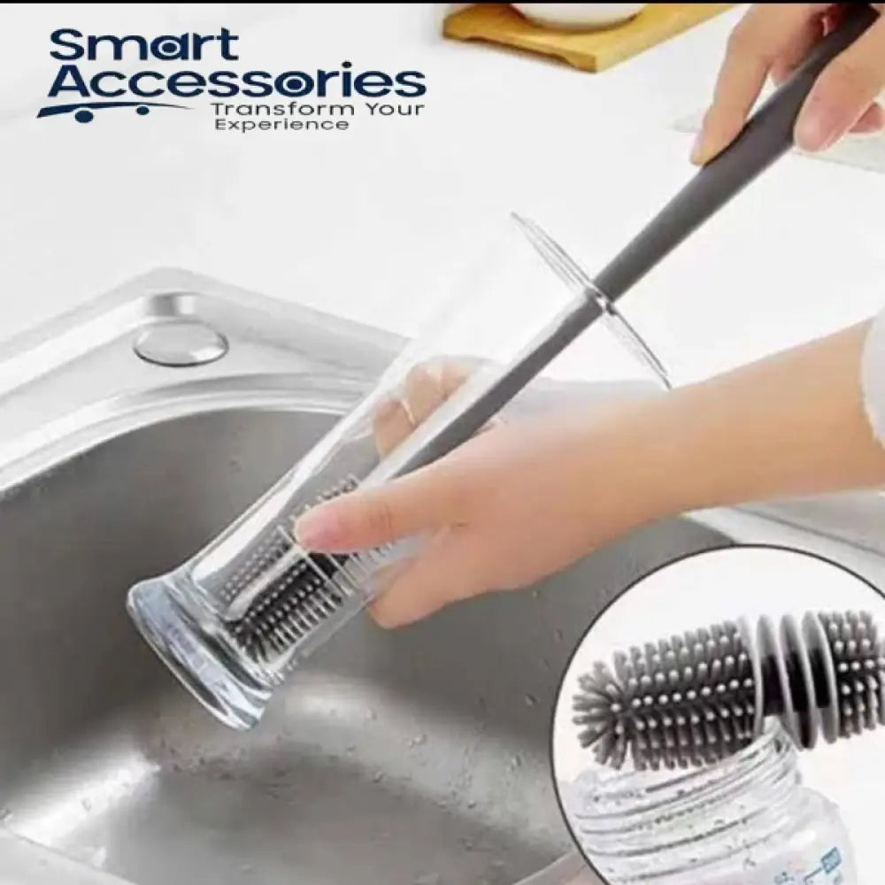 Silicone Glass Cleaning Brush With Long Handle